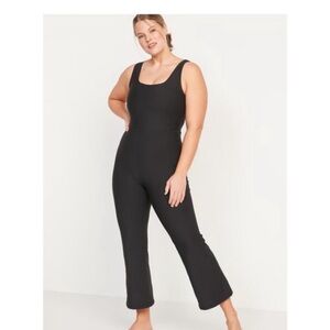 NWT OLD NAVY Powersoft Black Flare Sleeveless Jumpsuit Romper Women’s XS